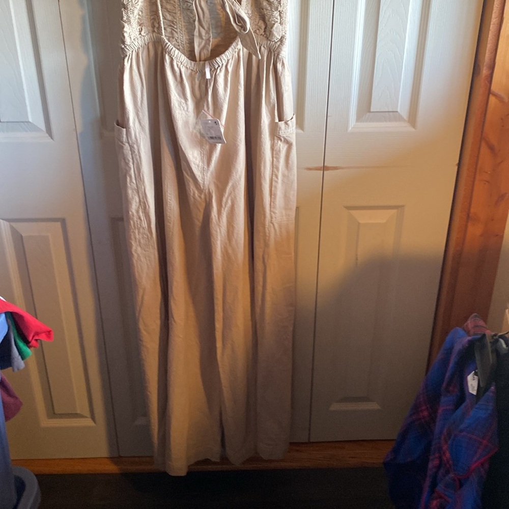 Free People NWT Forever Always 100% Cotton Wide Leg Jumpsuit small - Picture 11 of 15